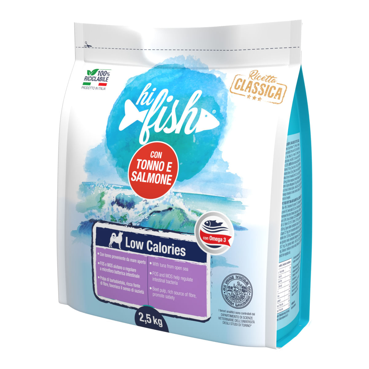 Hi Fish Dog Ricetta Classica Adult Light All Breeds Tonno Salmone 2.5KG